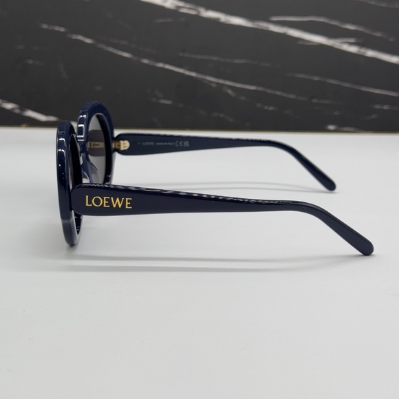 NEW LOEWE ROUND SUNGLASSES LW40135I 90A BLUE GREY LOEWE WOMEN EYEWEAR - Picture 5 of 10